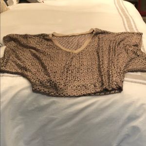 Crochet gold shiny top
